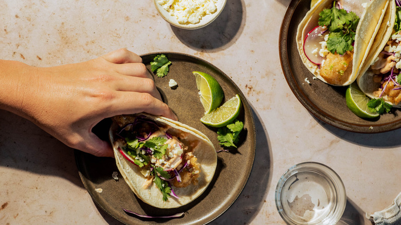 beer-battered fish tacos