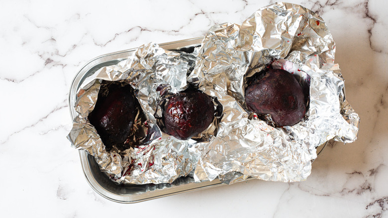 roasted beets in foil