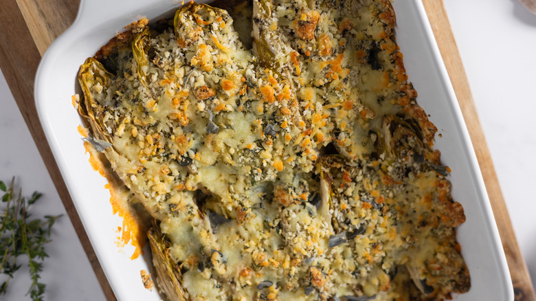 Endive gratin in baking dish