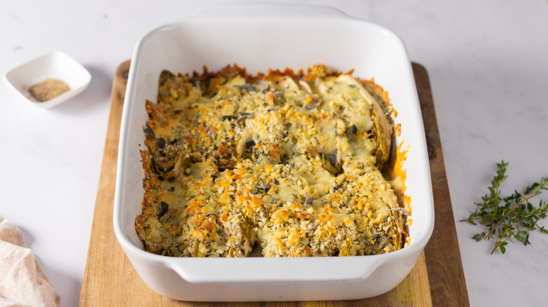 Endive gratin in baking dish