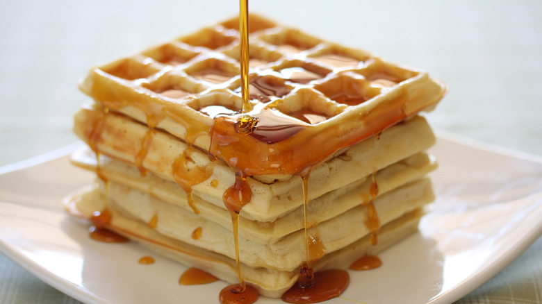 stack of square waffles