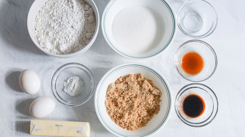 ingredients for Belgian waffle cookies