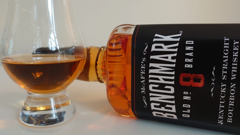 Benchmark bourbon with glass