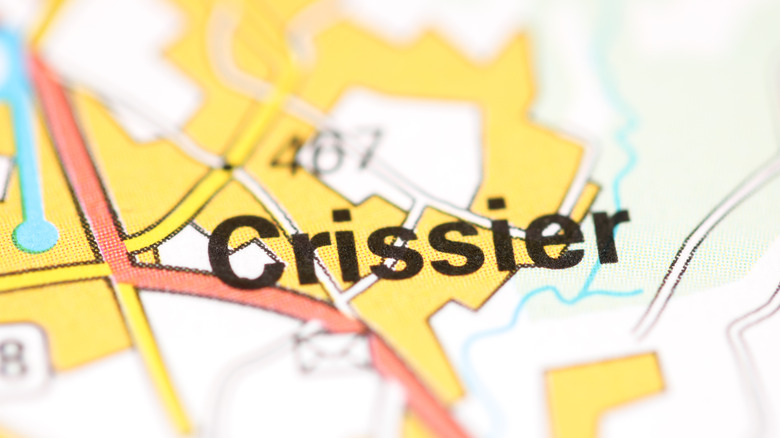 Crissier Switzerland on paper map