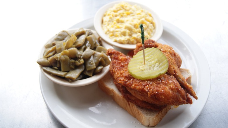 Hot chicken in white background