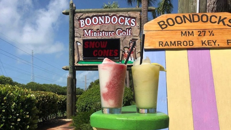 Frozen drinks on the mini golf course