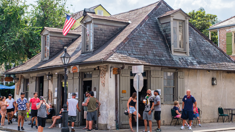 Outside Jean Lafitte's Blacksmith bar