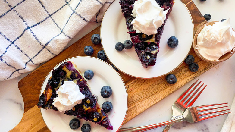 clafoutis slices on a plate 