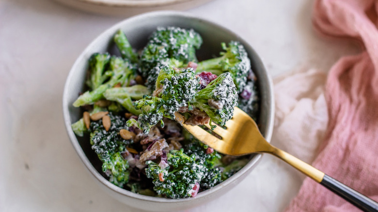 broccoli salad in a bowl