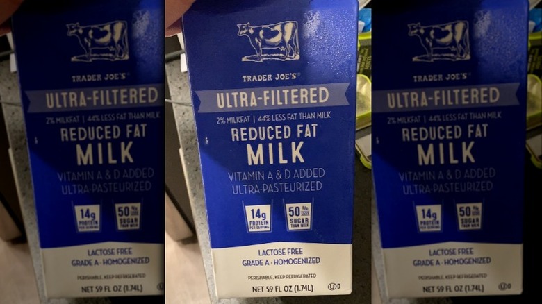 a carton of lactose free milk from trader joe's