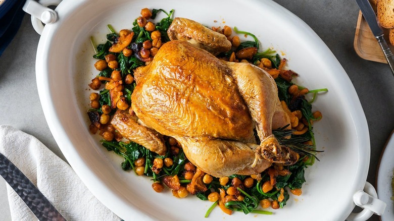 chicken kale and roasted chickpeas