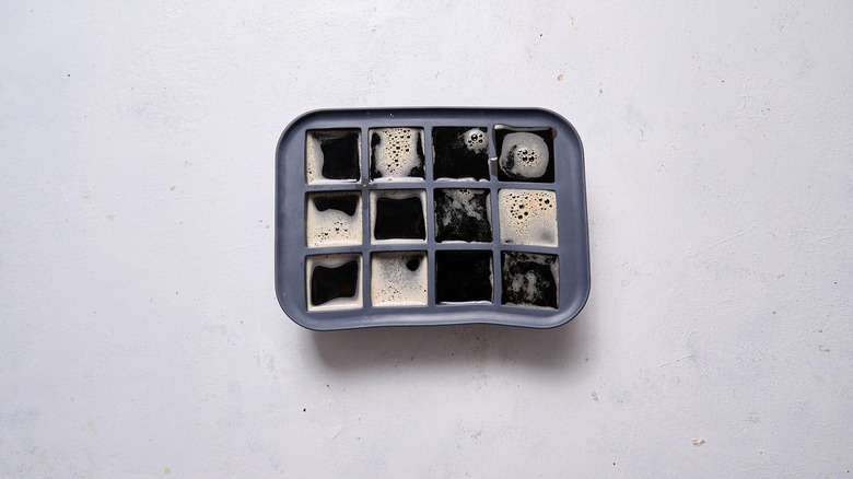 coffee in ice cube tray