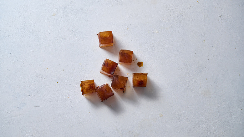 coffee ice cubes on a table