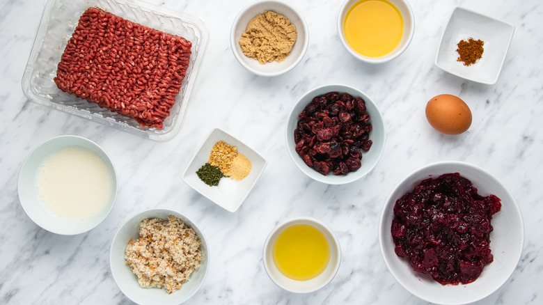 ingredients for cranberry meatballs