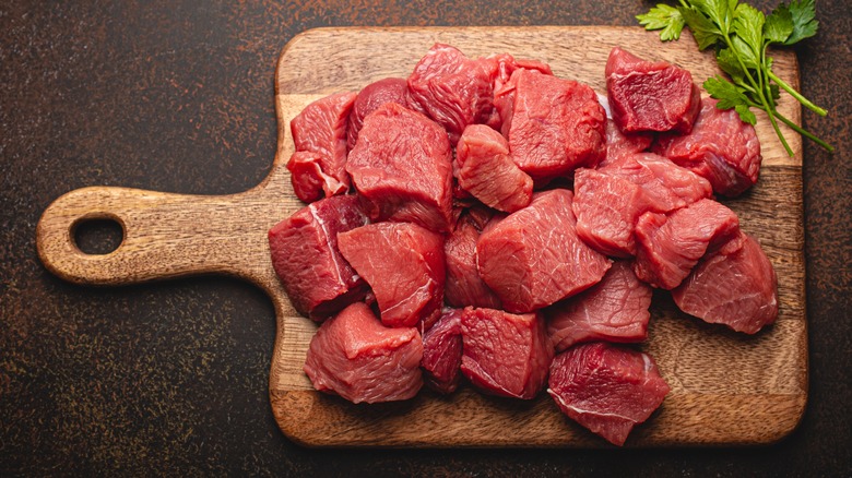 Meat cuts on cutting board