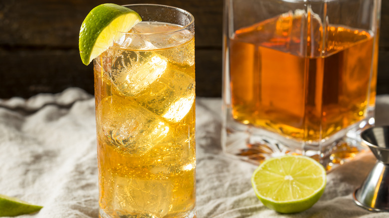 Bourbon and soda highball