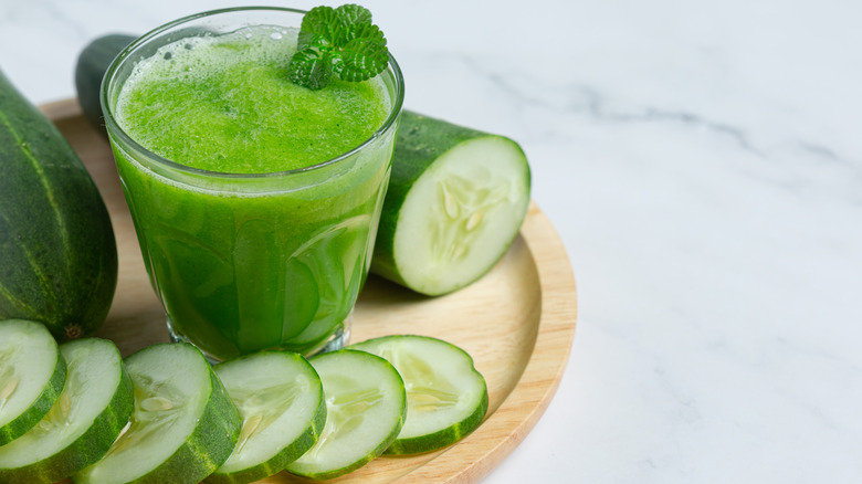 fresh cucumber and juice