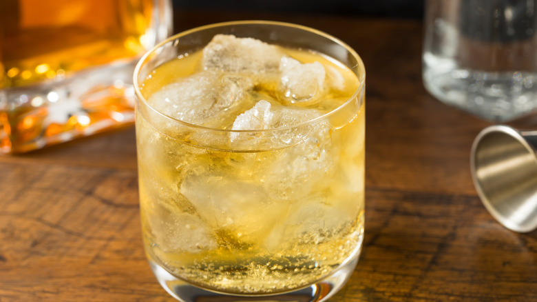 Scotch and soda cocktail