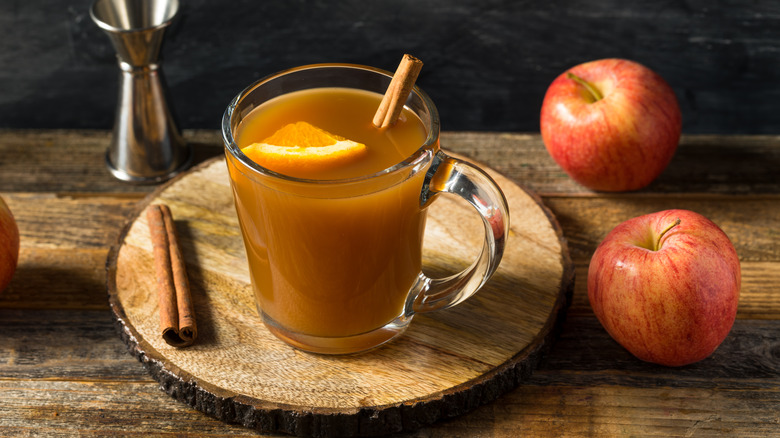 Apple cider and apples