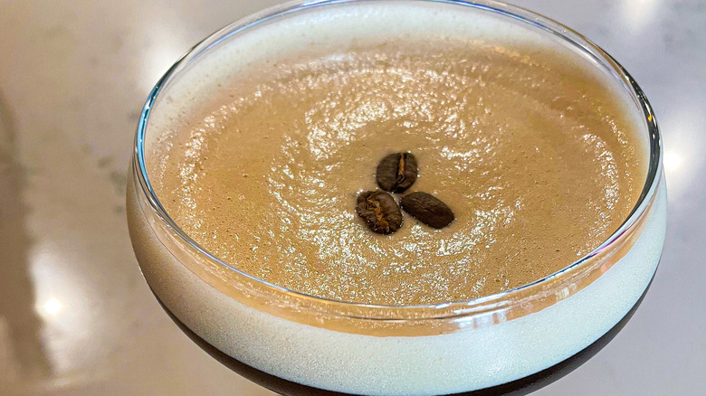 Foxtail Espresso Martini with espresso beans