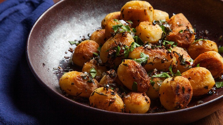 bowl of roasted potatoes