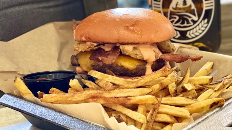 Burger and fries