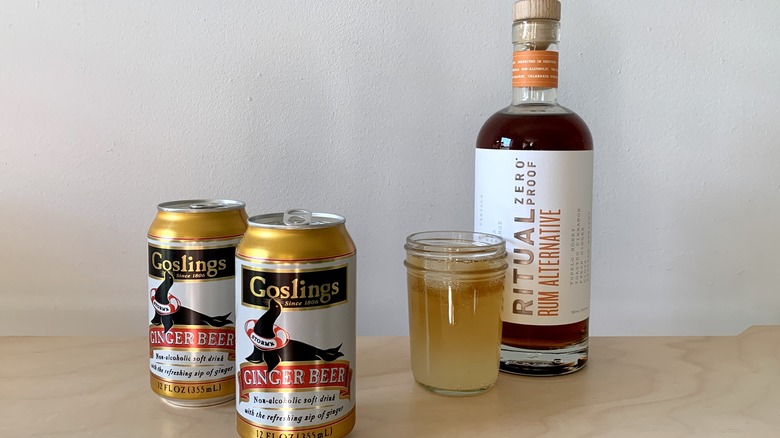 Goslings Ginger Beer with cocktail