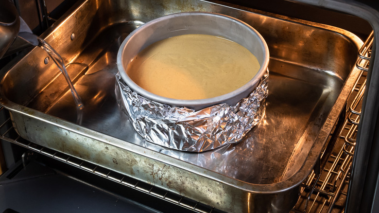 cheesecake in oven