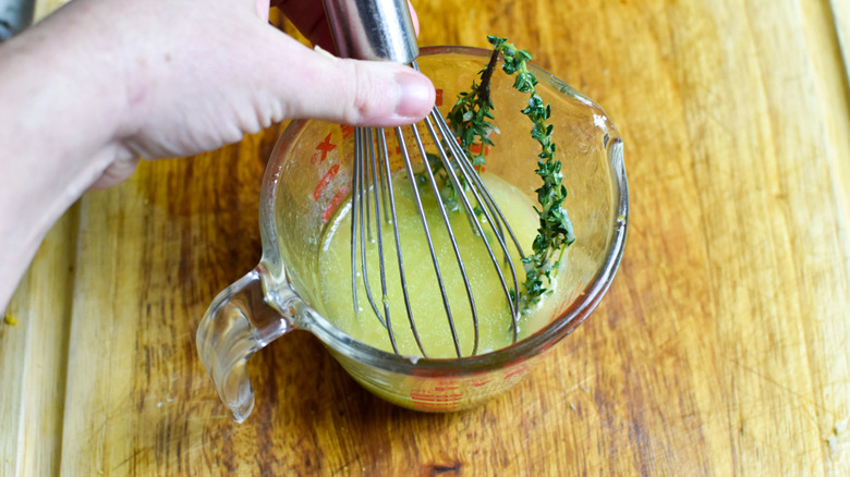 whisk in a marinade cup