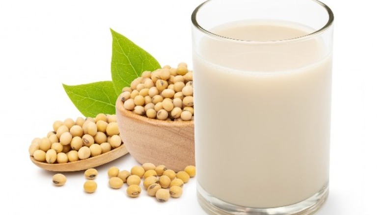 Soy milk with soy beans