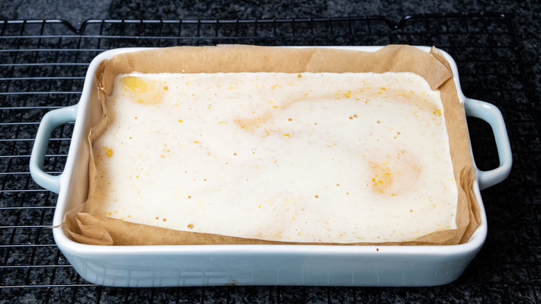 lemon bars in pan 