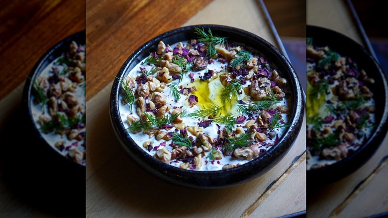 Bowl of yogurt and cashew