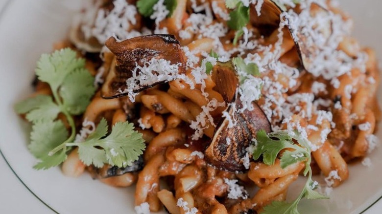 Roasted eggplant sabzi with ricotta