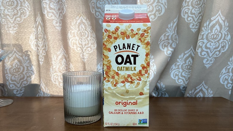 Oat milk and glass