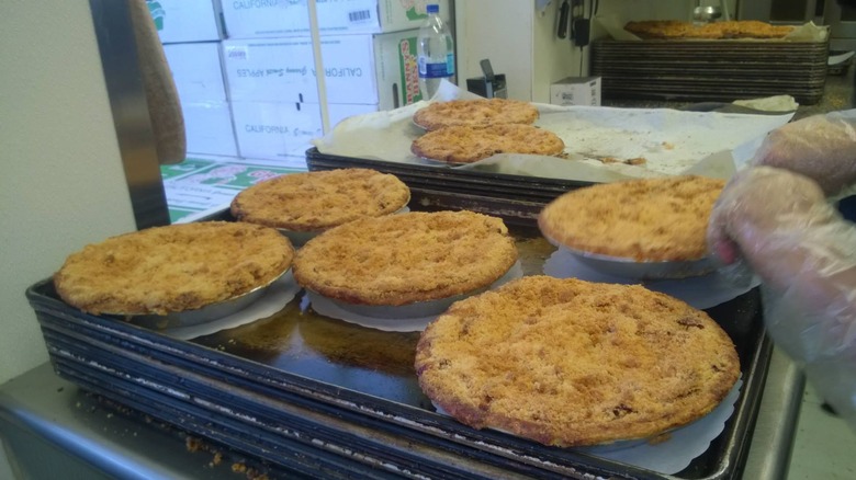Dutch apple pies on tray