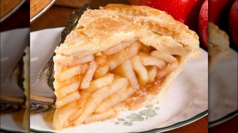 fresh apple pie on plate