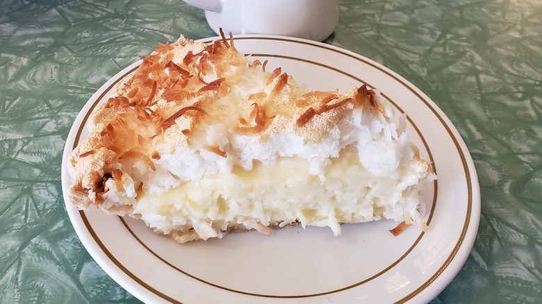 Plated coconut cream pie