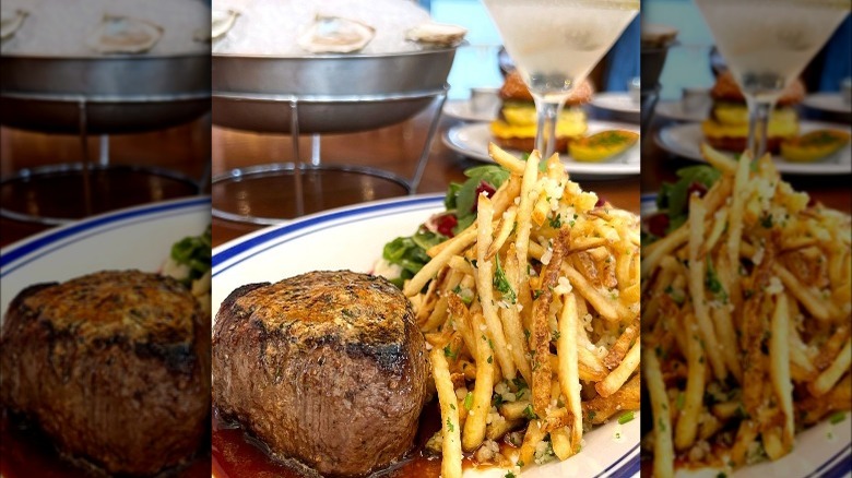 Steak frites with martini