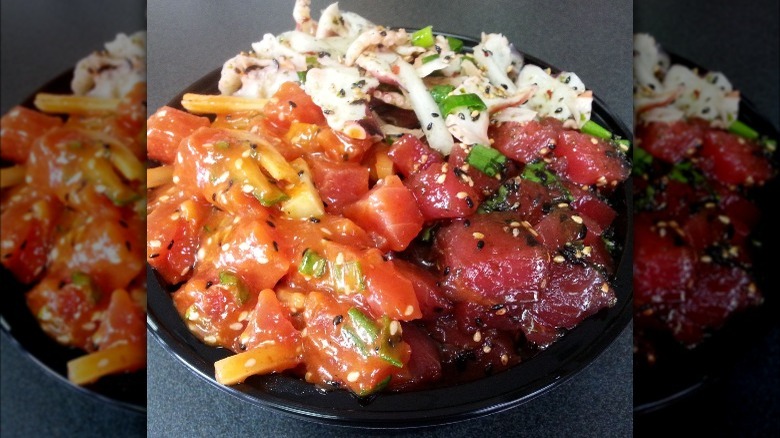 salmon and tuna poke 