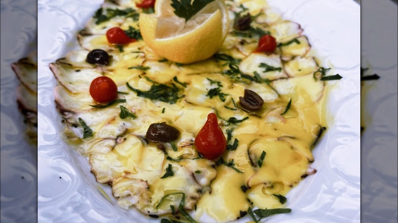 plate of raw seafood