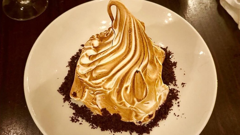 baked Alaska on plate