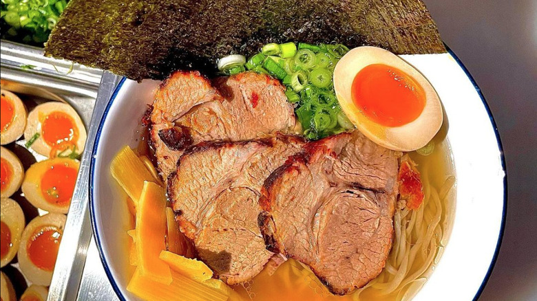 tonkatsu ramen in bowl