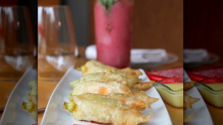 Fried squash blossoms 