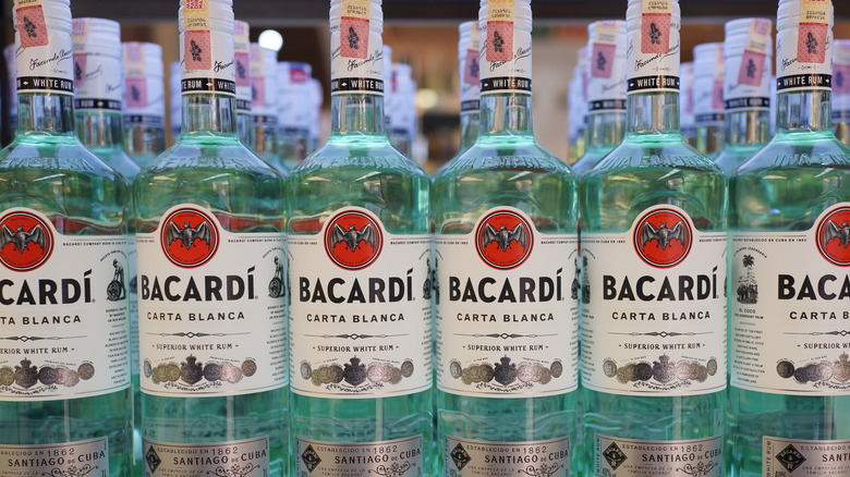 Bacardi rum bottles