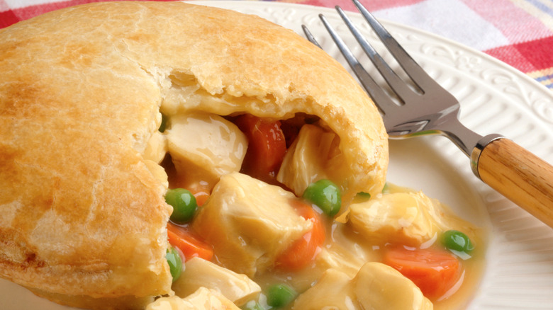 sliced chicken pot pie