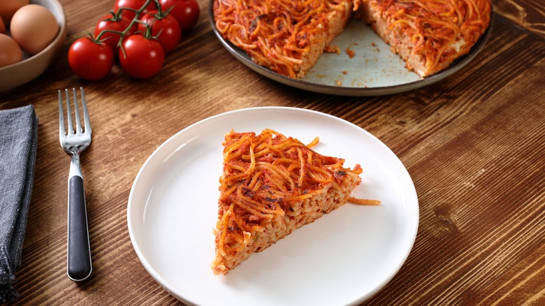 slice of spaghetti pie