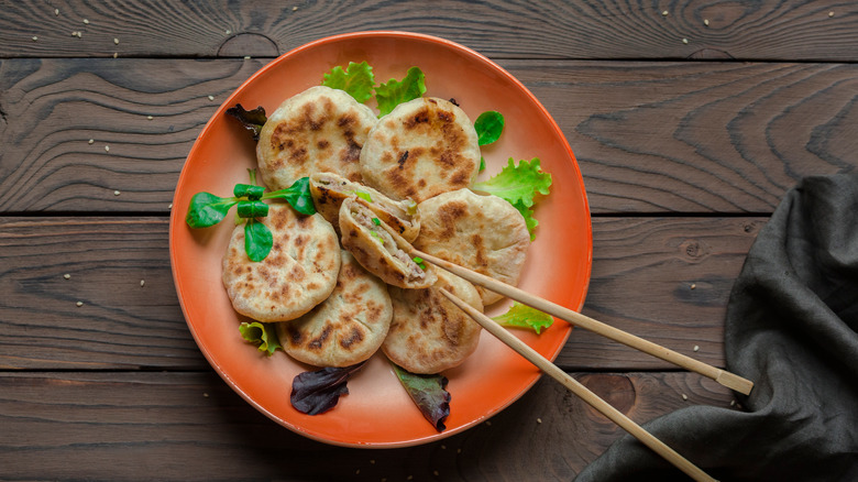 Chinese xian bing on plate