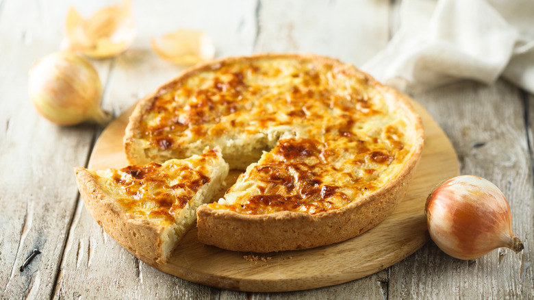 sliced German onion tart