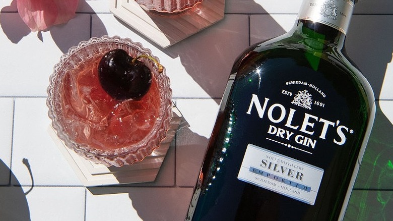 Nolet's Silver gin beside a glass