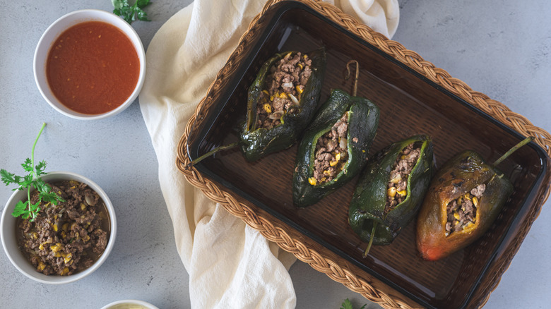 Poblano chili dish